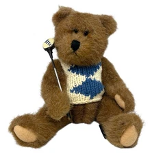 Vintage Boyd’s Bears Plush Teddy Bear Golfer Sweater Outfit Collectible Toy
