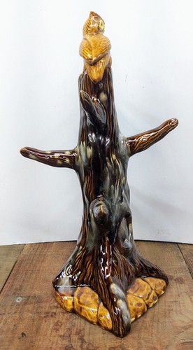 Portavasos Cramer 1979 Cerámica Árbol Búho Sin Tazas 15" Marrón Tostado - Imagen 8 de 14