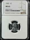 1943 1C  Lincoln Wheat One Cent NGC MS65   8699719-014