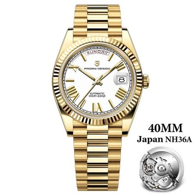 PAGANI DESIGN PD-1783 2026 DD40 Gold White Luxury Automatic Mechanica Mens Watch