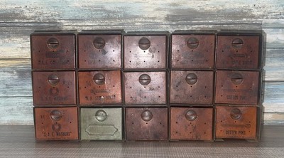Vintage Lot Of 15 Dorman Add-A-Bin Tool Storage Bin Drawers For Screws, Nuts