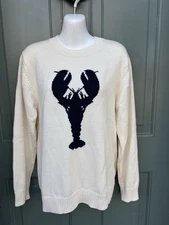 Long Wharf Supply Co. Rockport SeaWell Sweater Lobster Cream SZ L NEW