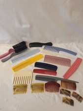 Vintage Hair Combs Barettes Brushes Some Goody Tortoiseshell Lot Of 19