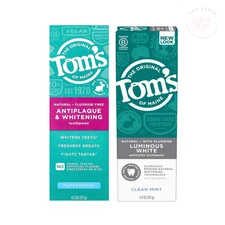 Lot Of 2 Toms of Maine Whitening + Anticavity Toothpaste 4.5 oz Expired 10/25