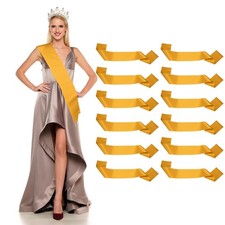 12 PCS Blank Satin Sash Gold Pageant Ribbon Party Wedding DIY Decorations