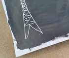 Original 14 by 17-inch Abstract Mixed Media Painting 3 Intense Power Lines — photo 5