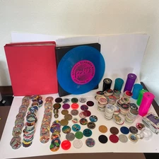(Mixed Lot) 100s+ POGs + 20+ Slammers + Binder + Play Surface + Containers+ Rare