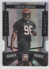 2010 Donruss Elite Rookie Black Status Die-Cut 8/24 Carlos Dunlap #123 0s9