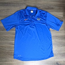 Nike Elite Florida Gators Dri-FIT Polo Shirt Mens Medium Blue Grid Short Sleeve