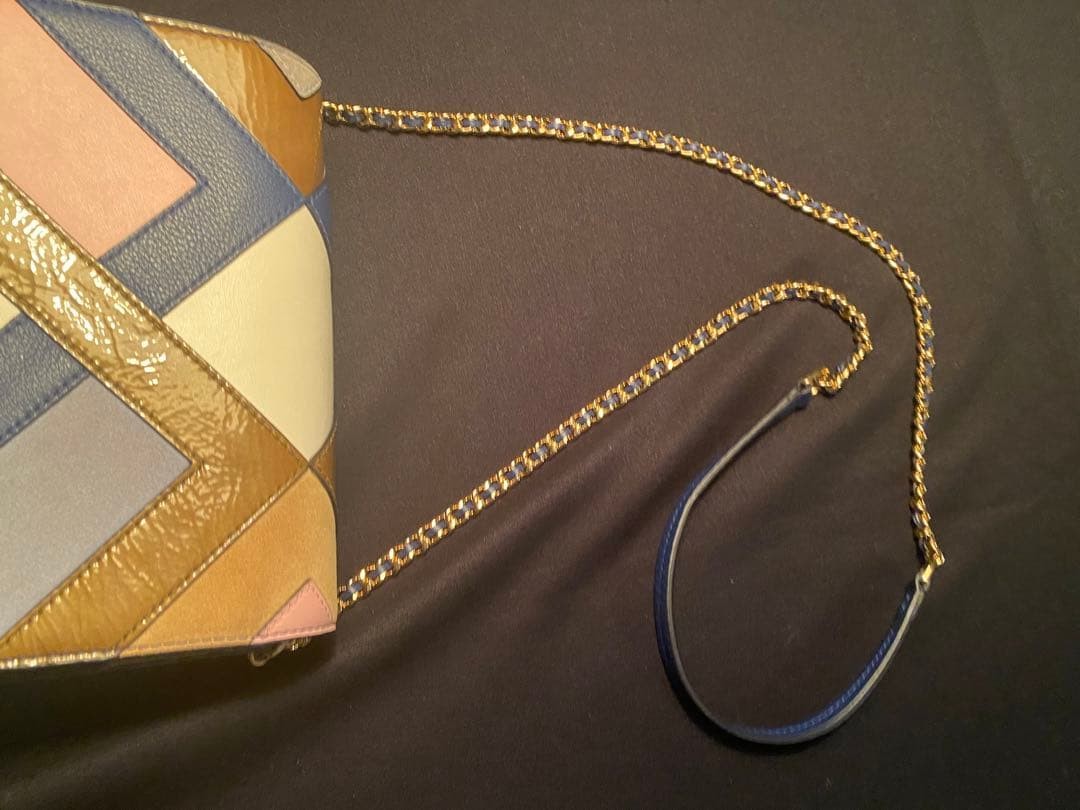 Tory Burch Patchwork Double Chain Shoulder Bag Cr… - image 8