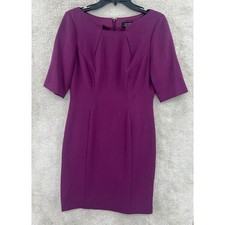 Tahari Arthur S. Levine Sheath Dress Size 6 Plum Career Quiet Luxury Chic