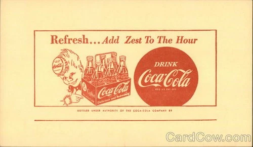Advertising Coca-Cola Antique Original Vintage Postcard