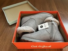 Cat  Jack Georgiana Girls Winter Boots Size 5 Gray Faux Suede Shearling Lined