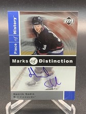 2002-03 Upper Deck Piece of History Marks Of Distinction Henrik Sedin Auto