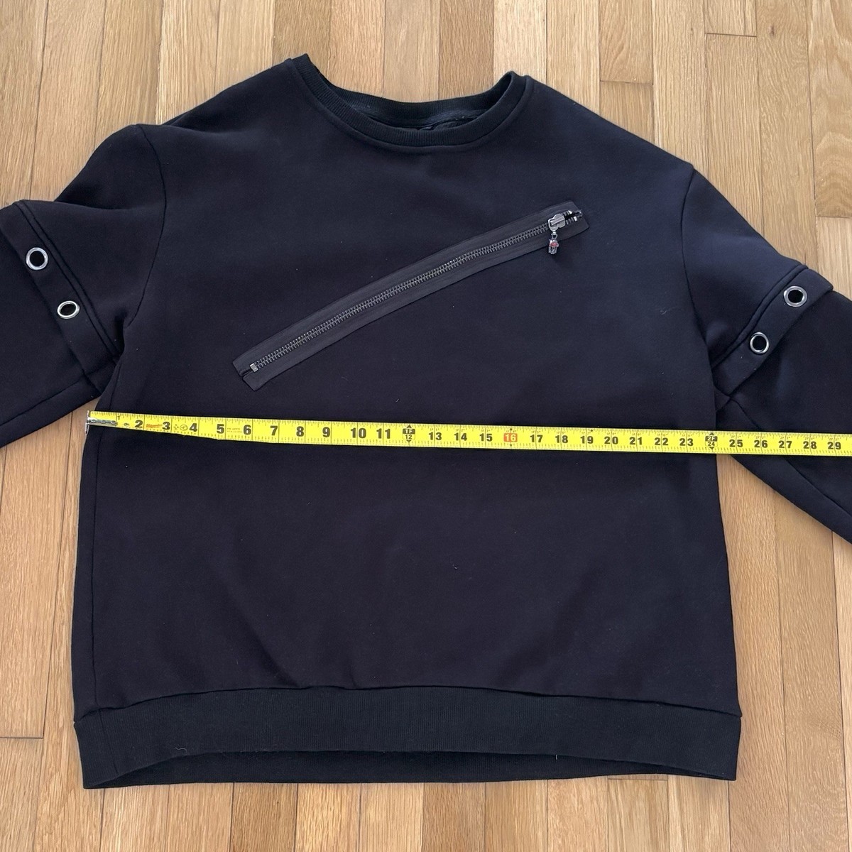 Banned Alternative XL Black Grommet Eyelet Goth Sweatshirt Skull Zip Punk Mens View 6