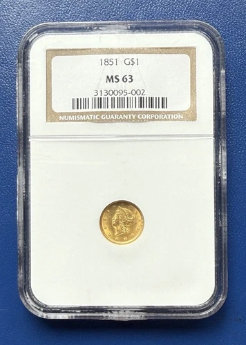 1851 G$1 NGC MS 63