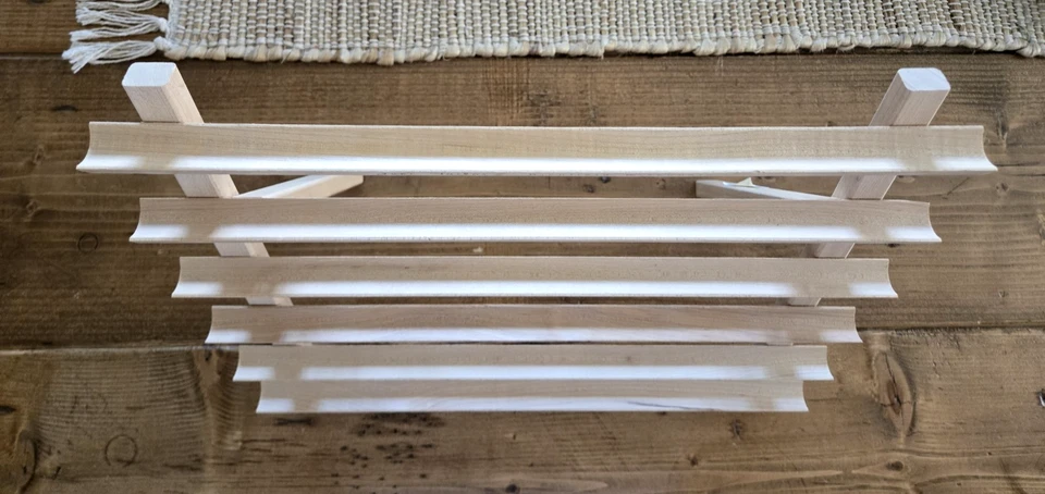 June Tailor Thread Bobbin Spool Holder Wooden 6 Shelves Folding Tabletop Hanging - Image 2 of 4