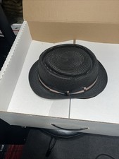 Biltmore Pork Pie Hat Men's Medium Black Leather