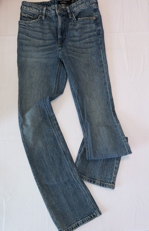 Lauren Ralph Lauren Women's Blue Denim Jeans Size 2 Slim Fit Straight Mid Rise
