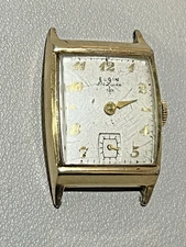 Vintage 1949 Elgin DeLuxe 10k GF Gold Filled Wind Up Men’s Watch 17j 624 *Runs*