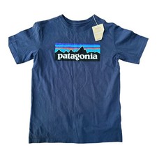 Patagonia Youth Kids Navy Short Sleeve tee Shirt 100 Cotton Size XL 14 NWT