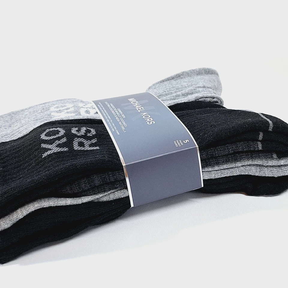 Michael Kors Hombres Calcetines Negros Talla 6.5-11 Calcetines Crew 5 Pares Bota Senderismo Calcetines  Foto 4 de 4