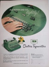 1952 IBM Electric Typewriter Print Ad Vintage Ephemera Wall Art Decor