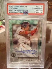 ⭐️🖋️Juan soto RC AUTO💚 2019 Topps Tribute – Autographs Green #TA‑JS ⚾ 