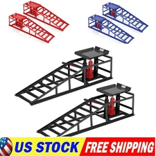 2PCS Hydraulic Car Ramps, 5T/11000Lb Heavy Duty Auto Service Ramps Adjustable 