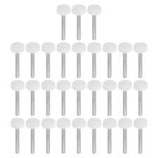30pcs M4x35mm Knurled Thumb Screw Clamping Screw Knobs Grip Bolt Fasteners White