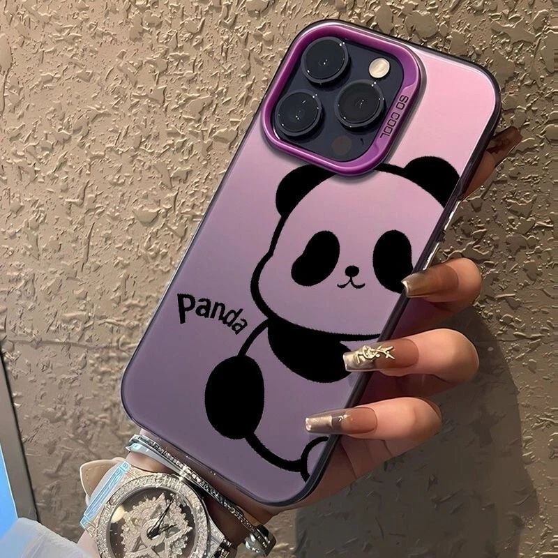 Cute Panda Pattern Phone Case For iPhone 16 15 Pro Max 14 13 12 Mini 11 XR XS 7 - Image 3 of 4