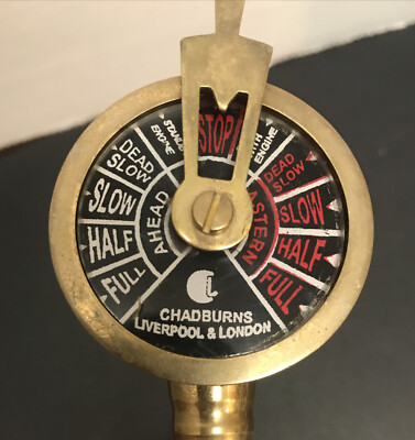 CHADBURNS LIVERPOOL & LONDON エンジンテレグラフ置物 Vintage Chadburns Liverpool London Brass Double Face Ships