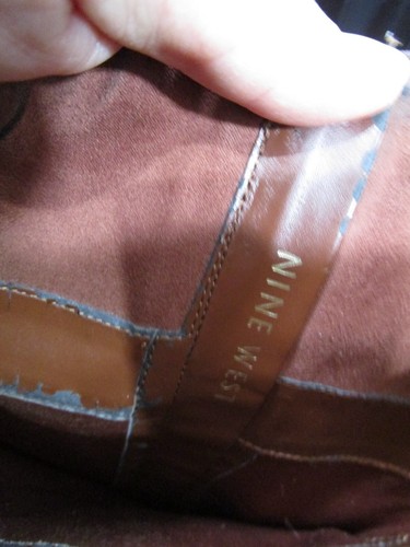 Nine West Brown Leather Tall Over The Knee Riding Boots Women Sz 10  M - Picture 12 of 13