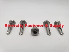 10x1 Torx / 6 lobe Pan Head TEK Screws 410 Stainless #10x1 Bolts #10 x 1"