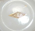 Gold Sugar Bowl by Wheeling Decorating Glass D-11 Pattern China with Lid Vintage — photo 8