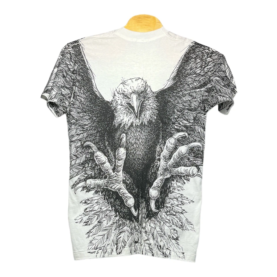 Vintage 90s All Over Print Bald Eagle Single Stitch T-shirt Made n the USA SZ XL - Image 2 of 4