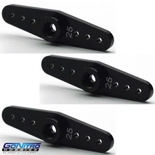 Go Nitro Hobbies 25T Aluminum 2 Way Servo Arm 3 Black Futaba / Savox