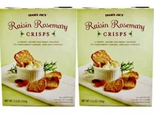 2 Packs Trader Joe's Raisin Rosemary Savory Sweet Cracker Crisps 5.3oz Each Pack