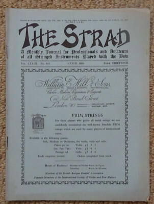 The Strad Magazine - March 1958 - Joseph Gagliano - Viol - Violins Cellos