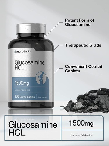 Glucosamine HCl | 1500mg | 120 Caplets | Non-GMO, Gluten Free | by Horbaach - Picture 3 of 7
