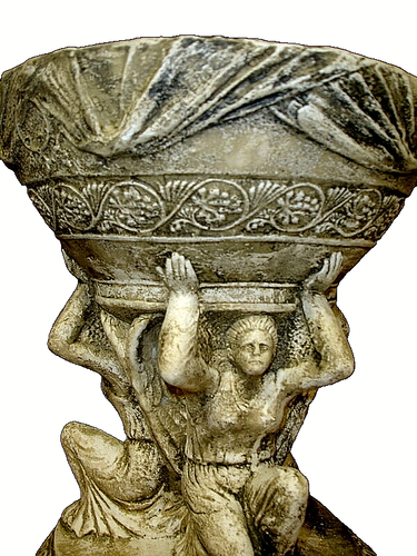 Greek Art Three Graces Female Angels Urn Vase Sculpture Antique Finish - Picture 4 of 6
