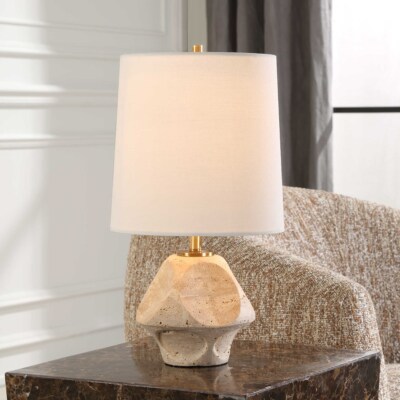 INDENT TRAVERTINE STONE ACCENT TABLE LAMP UTTERMOST 30414