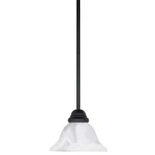 SATCO Adria 1-Light Textured Flat Black Mini-Pendant 60/386