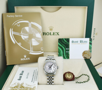 ROLEX - REHAUT 18kt White Gold & SS Datejust MOP Diamond 179174 - SANT BLANC