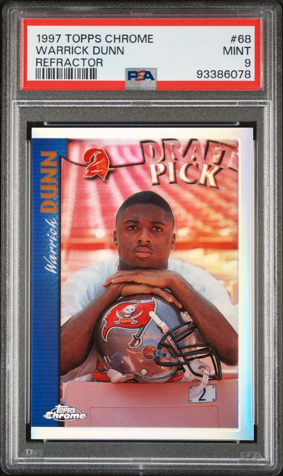 1997 Topps Chrome Refractor #68 Warrick Dunn  PSA 9  4682