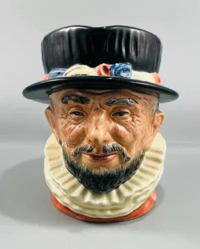Royal Doulton #D6206 "BEEFEATER" Character Toby Jug Figural Mug 6.5" Tall