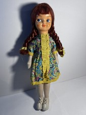 Vintage Polish Cloth Sawdust Doll Celluloid Plastic Mask Hand Painted Face. Rare