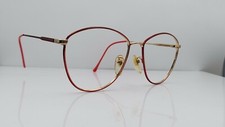 Vintage Liberty Gina 958 Red Gold Metal Oval Sunglasses FRAMES ONLY Japan