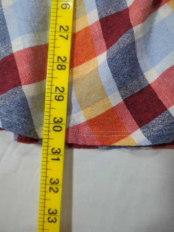 Lane Bryant Women's Plaid Ruffled Faux Wrap Linen Blend Skirt 26/28 (35x30) - Image 4 of 4