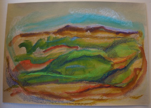 Gouache PAYSAGE FAUVISTE de Bertrand Marie-Thérèse dite Mité (r) - Picture 2 of 8